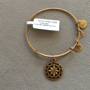 ALEX & ANI COMPASS BRACELET; GOLD; NEW w/TAG & BOX